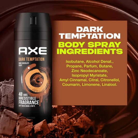 AXE Dark Temptation Deodorant and Body Spray for Men, 150 ml